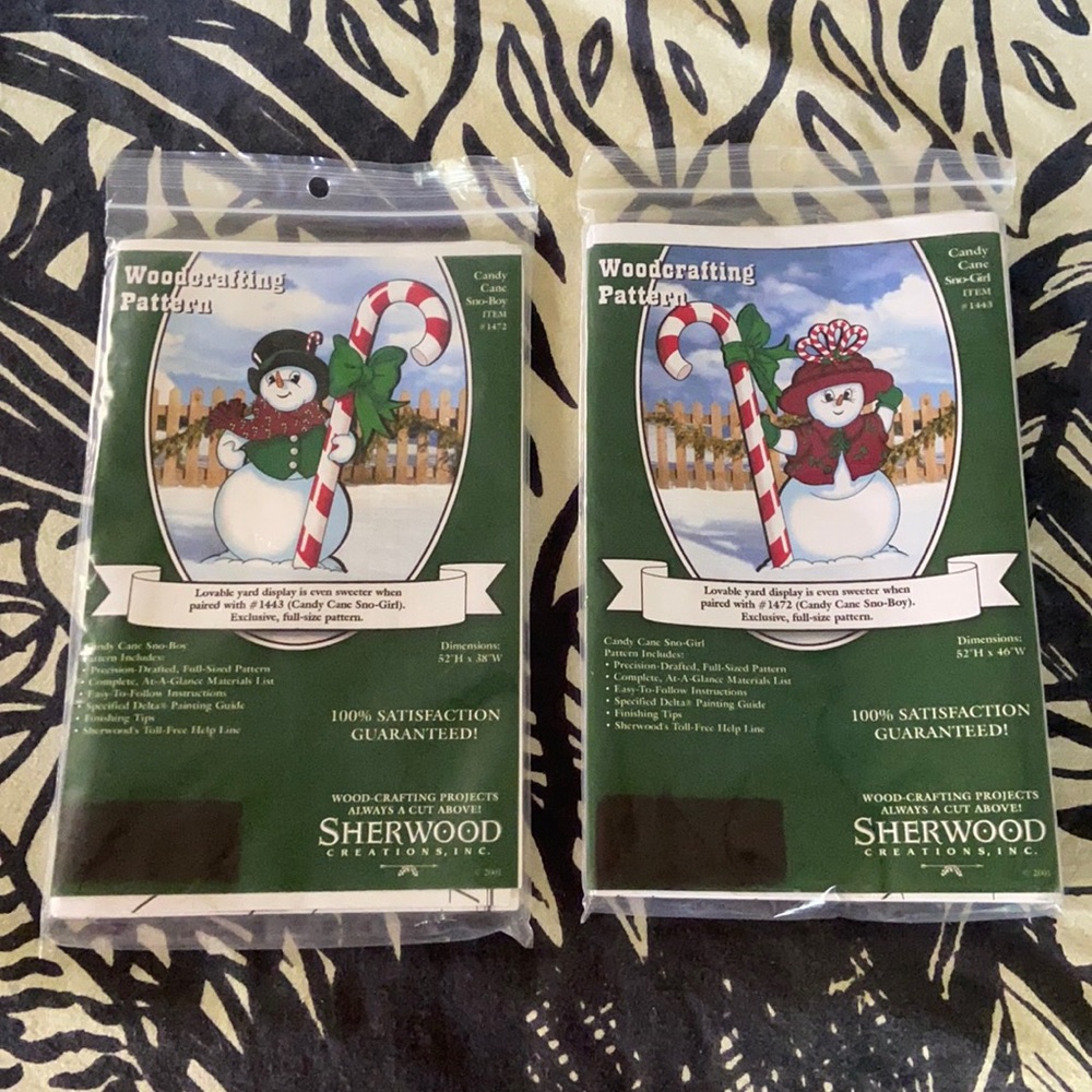 Vintage Sherwood Wood Craft Project Christmas Snowpeople ⛄️